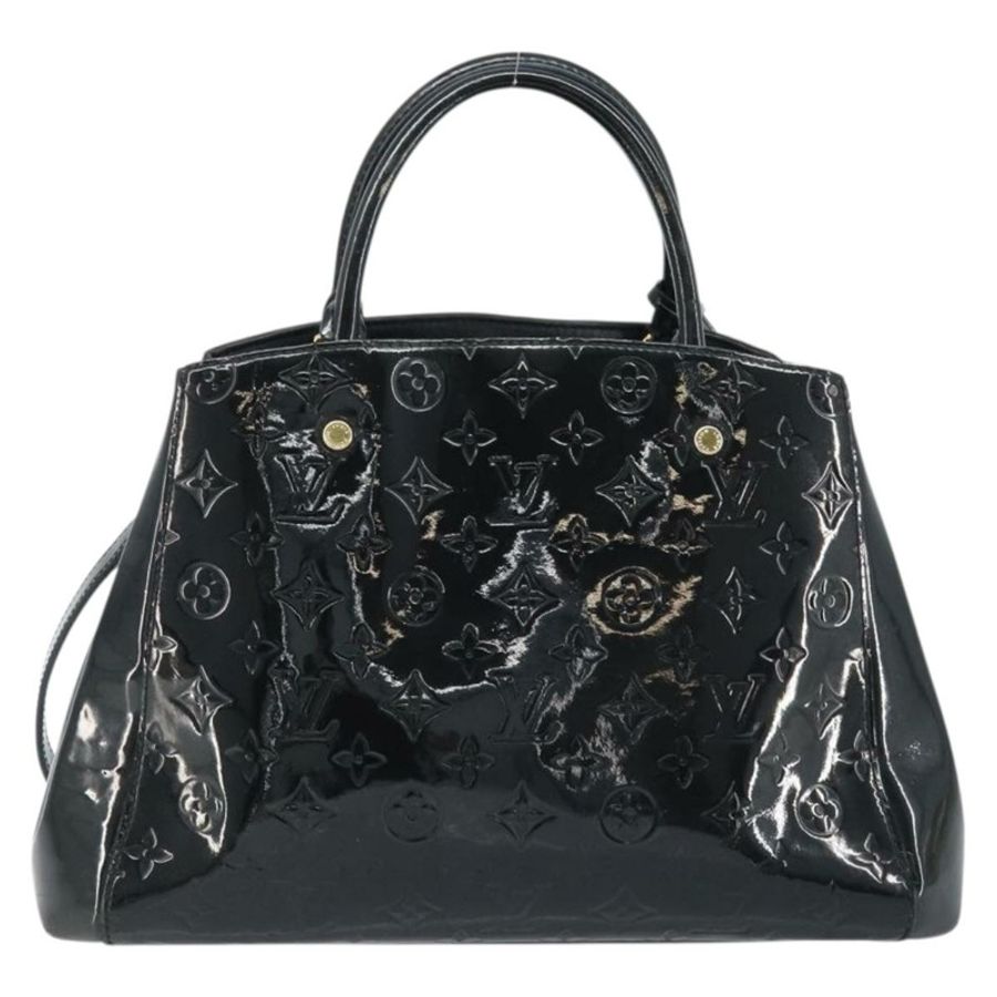 【日本直送】路易威登 Monogram Vernis Montaigne 中型手提包 Noir M50168 LV 正品 172893-1