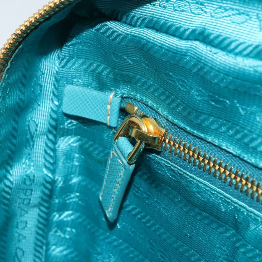 【日本直送】PRADA 手提包 Safiano 皮革 金色 祖母綠 正品 171445V-24
