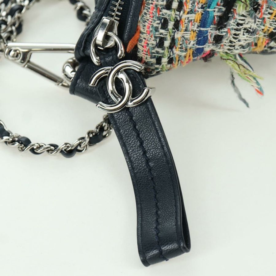 【日本直送】香奈兒 (CHANEL) Matelasse Chain Bag Tweed 2way Multicolor Silver CC Auth 171446SAM-19
