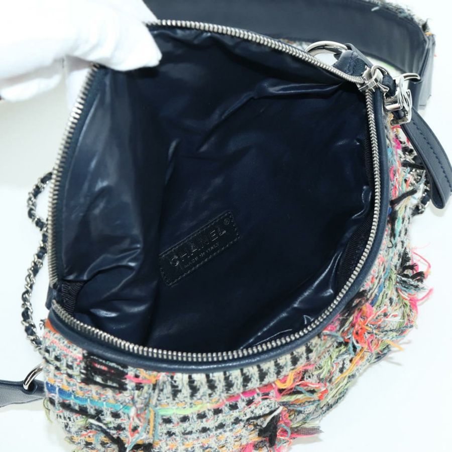 【日本直送】香奈兒 (CHANEL) Matelasse Chain Bag Tweed 2way Multicolor Silver CC Auth 171446SAM-20