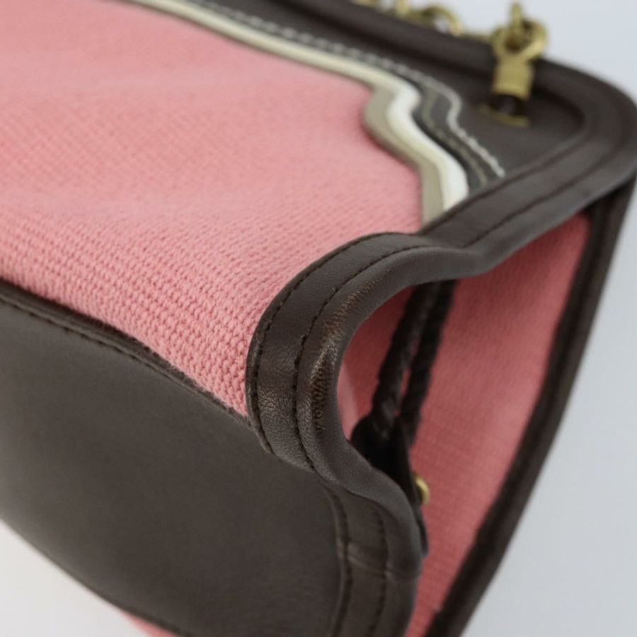 【日本直送】BOTTEGA VENETA 鏈條手提包 皮革帆布 兩用 奧特萊斯 粉紅色金色 正品 ARZ067V-14