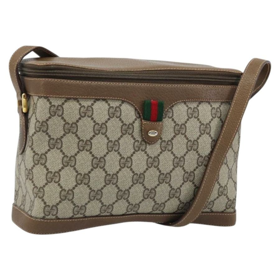 【日本直送】GUCCI GG Supreme Web Sherry Line 手提包 PVC 米色 金色 904 02 069 正品 LNZ716-0