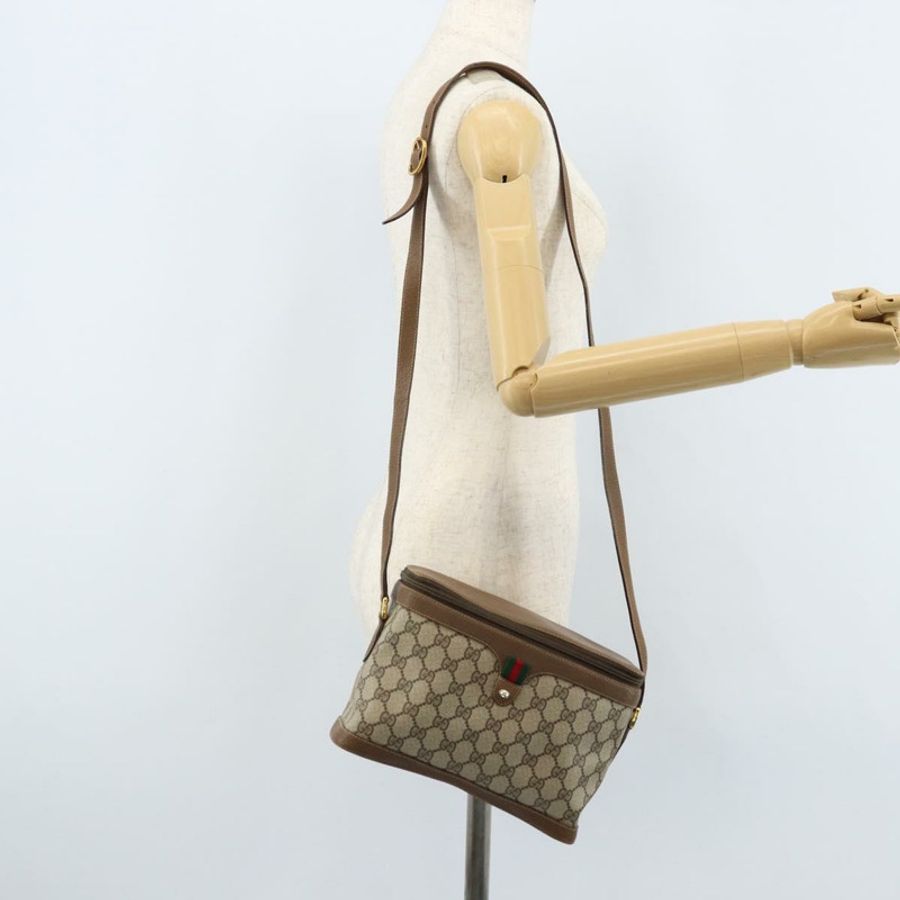 【日本直送】GUCCI GG Supreme Web Sherry Line 手提包 PVC 米色 金色 904 02 069 正品 LNZ716-23