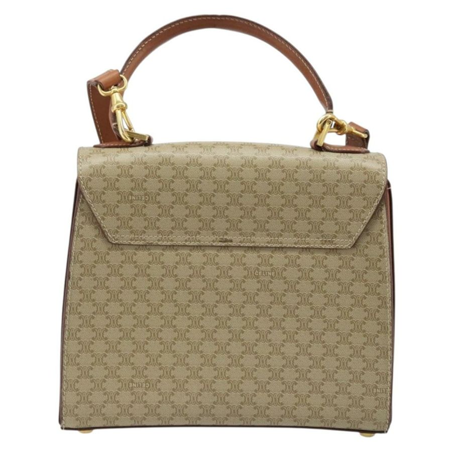 【日本直送】CELINE Macadam帆布手提包 PVC 兩用 米色 金色 正品 BSZ537A-1