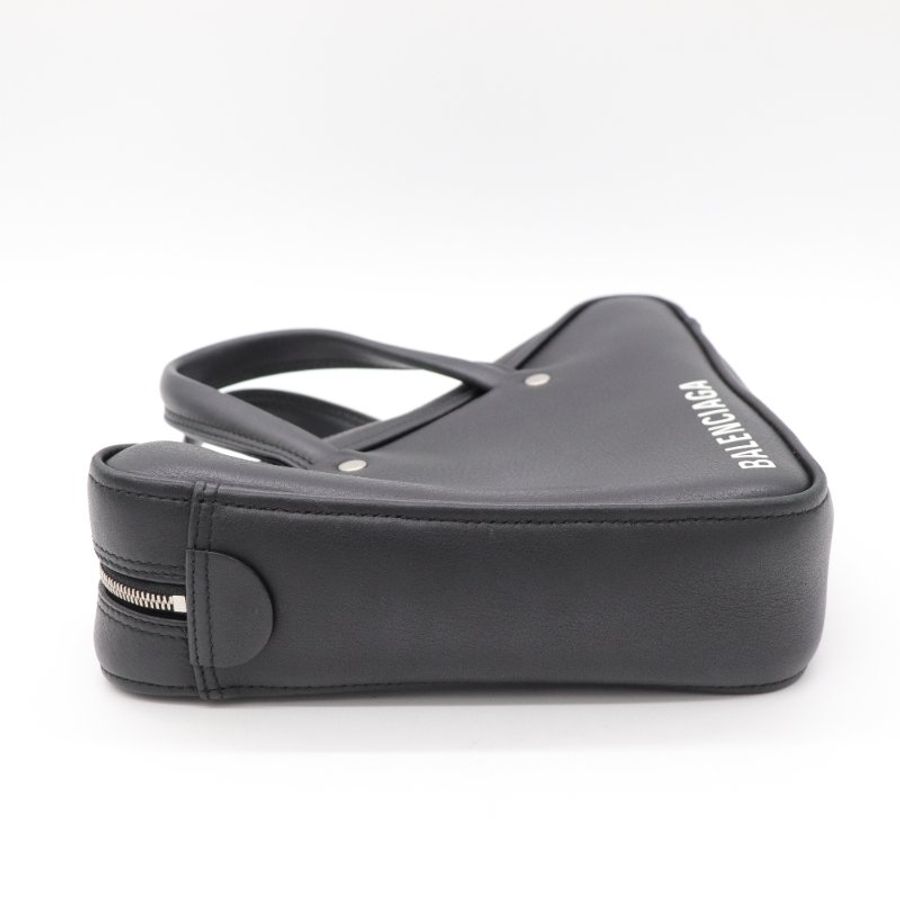 Balenciaga 巴黎世家 黑色 小牛皮 三角 手提包 肩背包 兩用-4