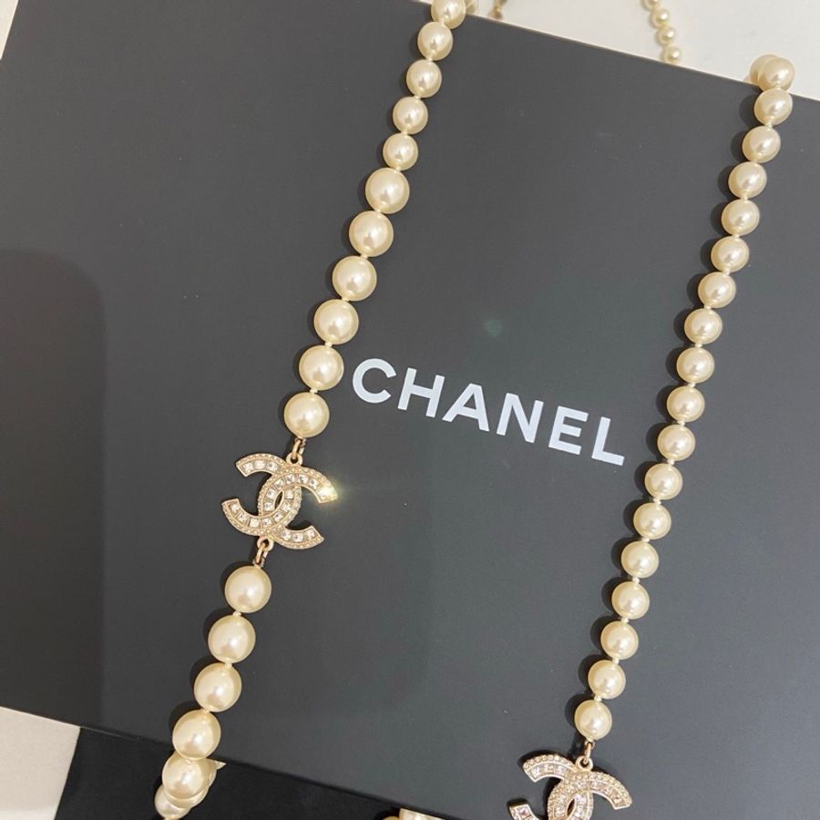 Chanel香奈兒經典滿鑽雙C毛衣鏈   16 附件：盒子-1