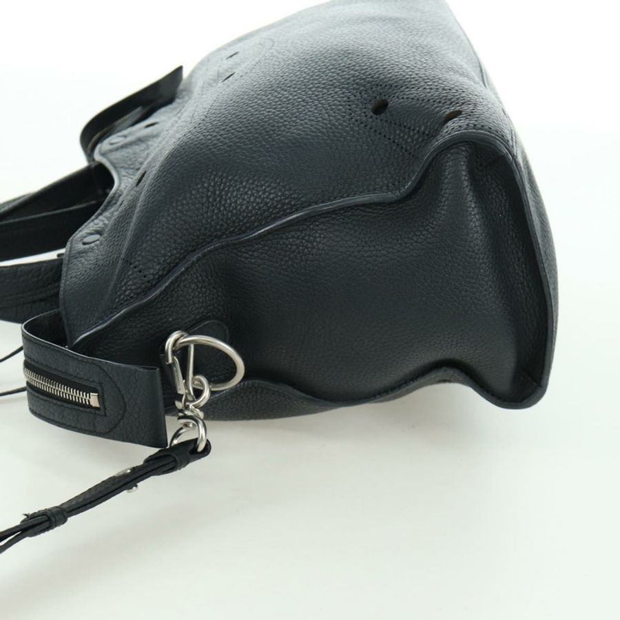 【日本直送】BALENCIAGA Blackout City 手提包,皮革材質,兩用款,黑色/銀色,443514 am11187SAM-2