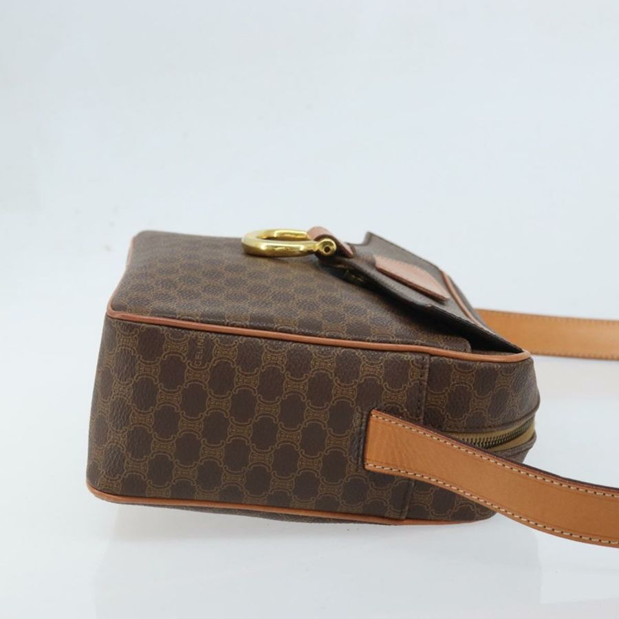 【日本直送】CELINE Macadam帆布肩背包 PVC皮革 棕色 金色 Auth mr2269A-2