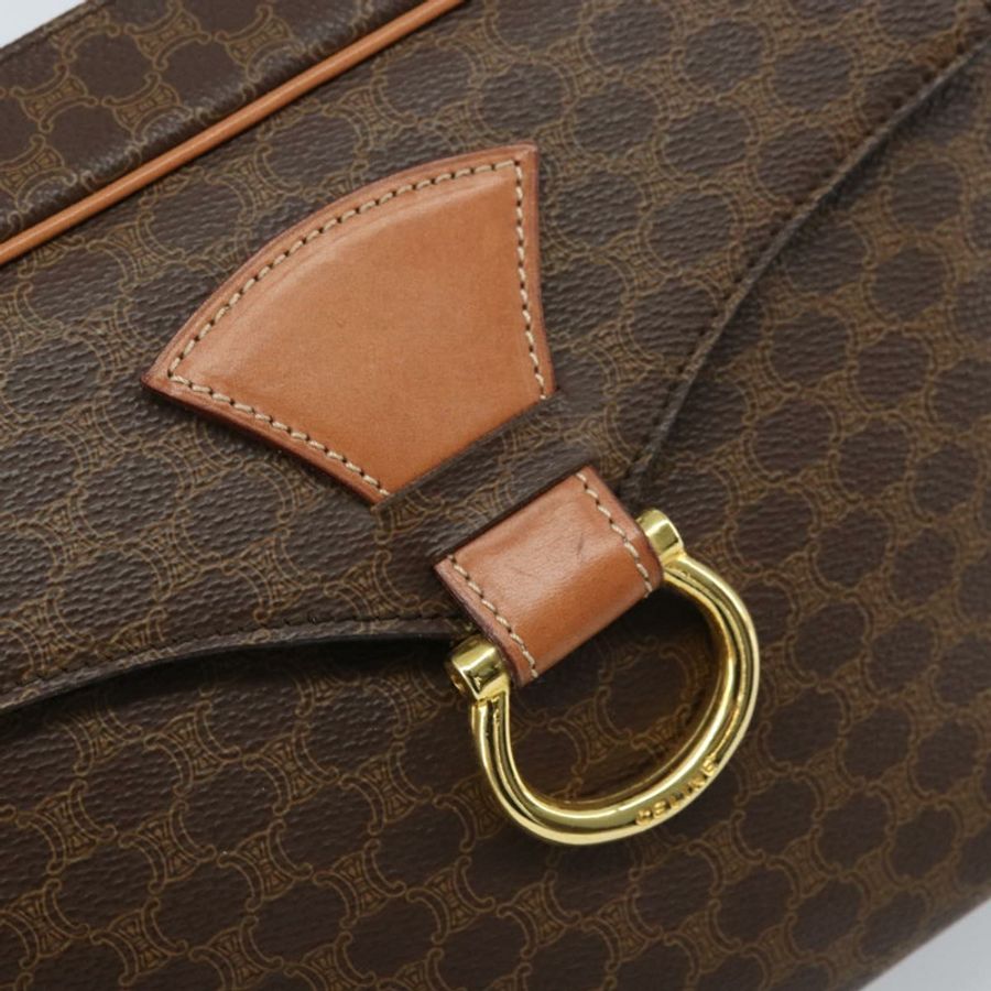 【日本直送】CELINE Macadam帆布肩背包 PVC皮革 棕色 金色 Auth mr2269A-16