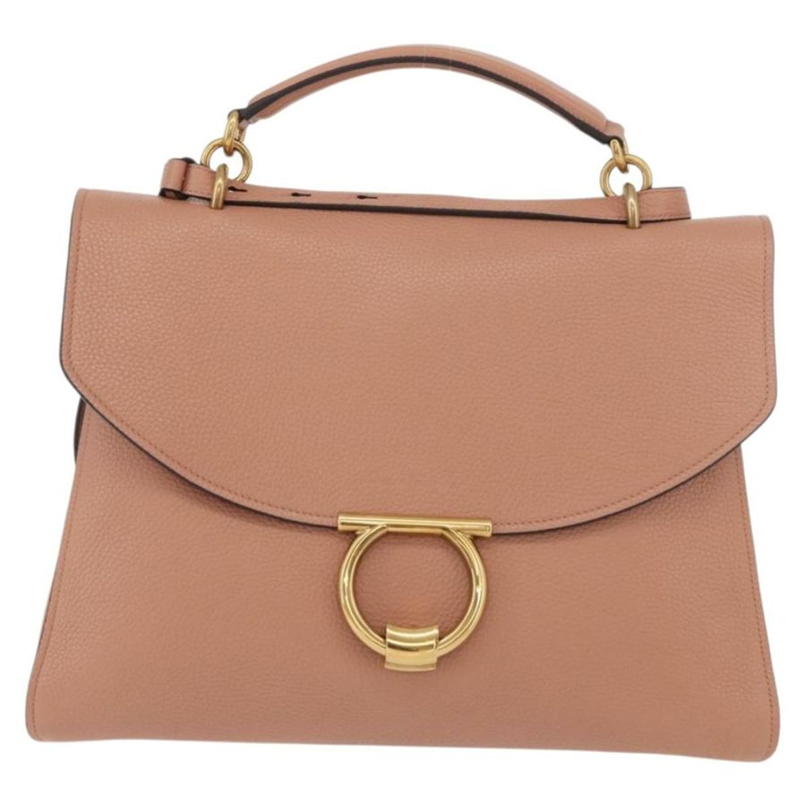 【日本直送】Salvatore Ferragamo Margot 肩背包 皮革 米色 金色 正品 ka3483A-12