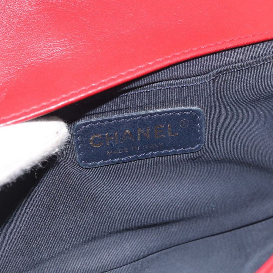 【日本直送】香奈兒鏈絎縫 Boy Chanel 單肩包帆布紅金色 CC Auth ka3474SAM-19