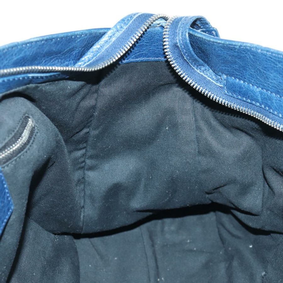 【日本直送】BALENCIAGA Giant City 手提包 皮革 2way 藍色銀色 258044 正品 ki6596SAM-23