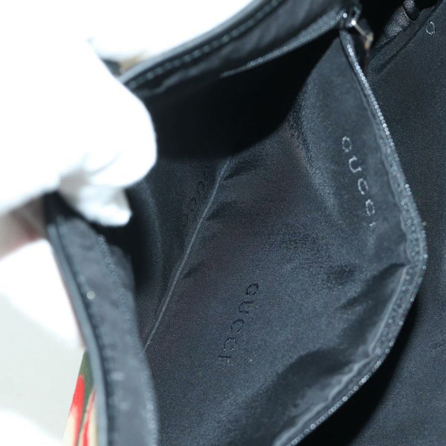 【日本直送】GUCCI Jackie 漩渦印花單肩包 天鵝絨 黑色 銀色 001 3306 正品 SW2243SM-23