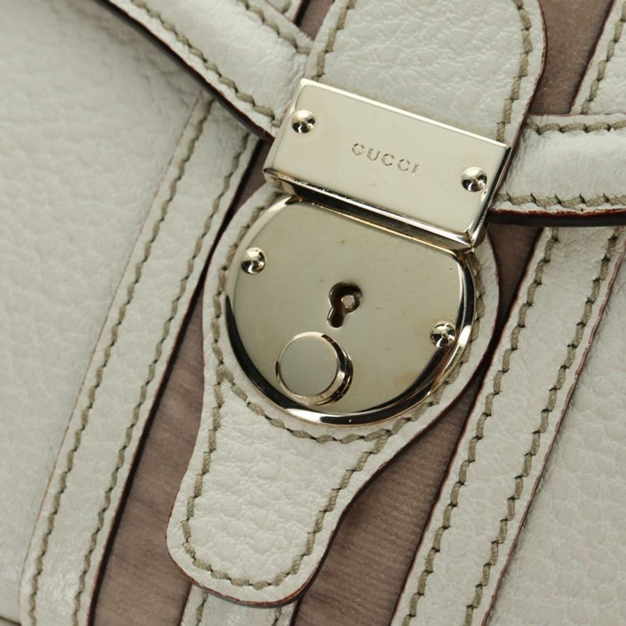 【日本直送】GUCCI 手提包 皮革 白色 金色 145999 正品 am11306A-15