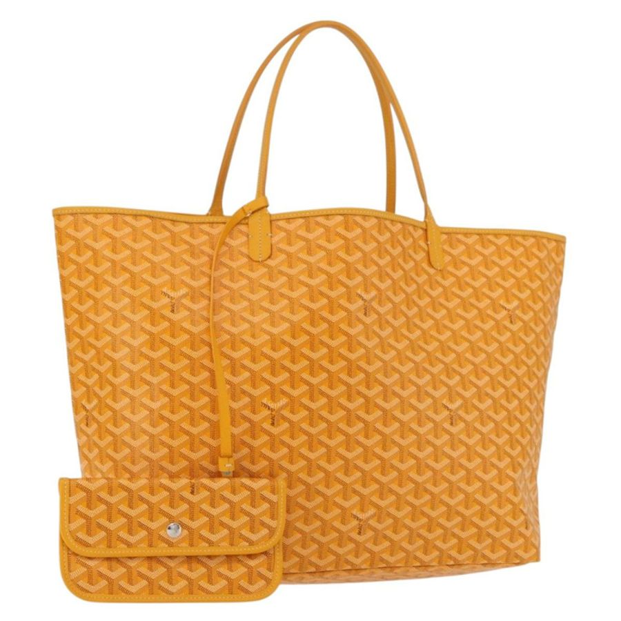 【日本直送】GOYARD 人字紋 Saint Louis GM 手提包 PVC 黃色 正品 165566SM-0