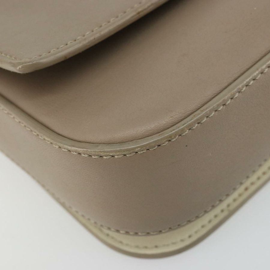 【日本直送】FENDI 鏈條 Trebuquette 單肩包 皮革 米色 銀色 正品 ka3885A-10