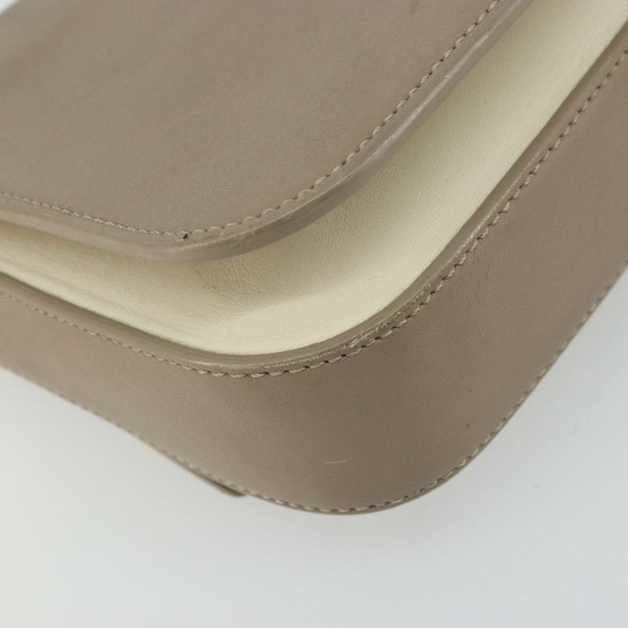 【日本直送】FENDI 鏈條 Trebuquette 單肩包 皮革 米色 銀色 正品 ka3885A-12