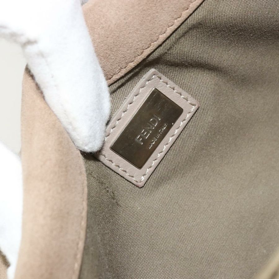 【日本直送】FENDI 鏈條 Trebuquette 單肩包 皮革 米色 銀色 正品 ka3885A-15