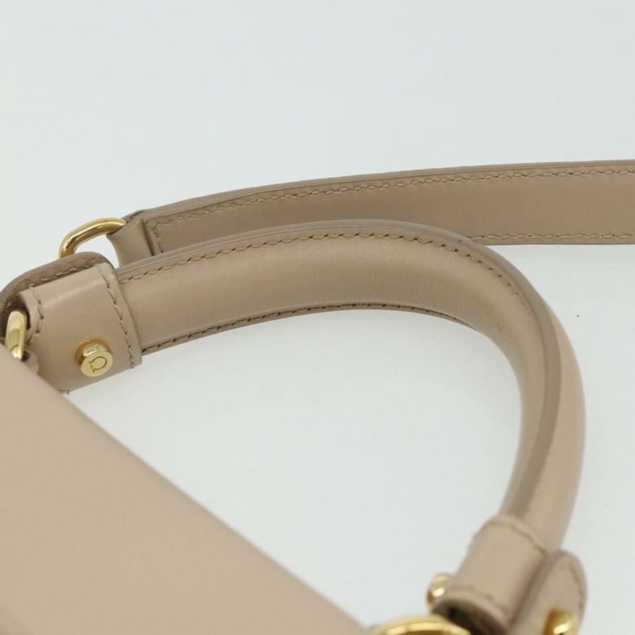 【日本直送】Salvatore Ferragamo Gancini 手提包 皮革 2way 黃色 金色 Auth ka3925A-7