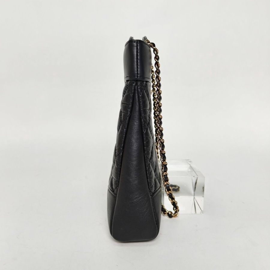 CHANEL 31BagMini22黑色牛皮晶片開金扣肩背包-3