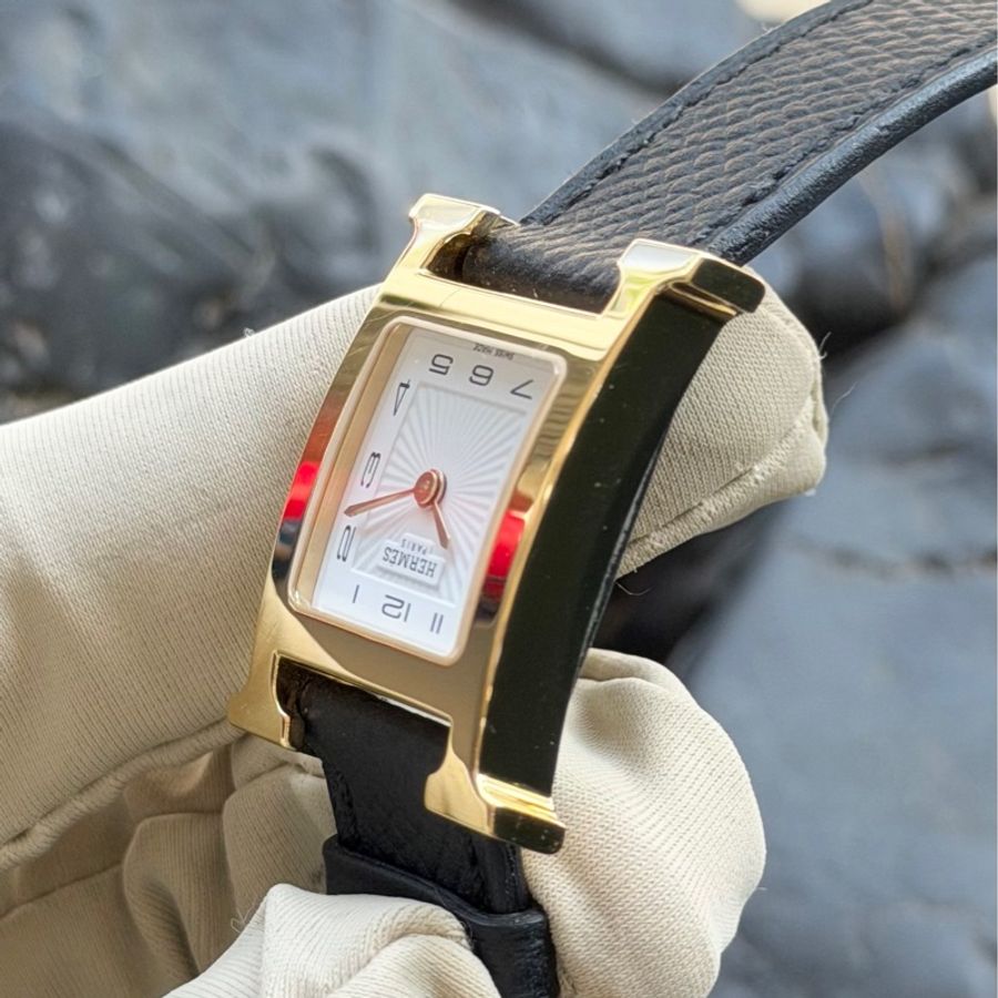 Hermès/愛馬仕 腕錶 Heure H 迷你型(TPM)尺寸 17.2mm*17.2 mm 黑金配色 全套 超級甜甜價-4