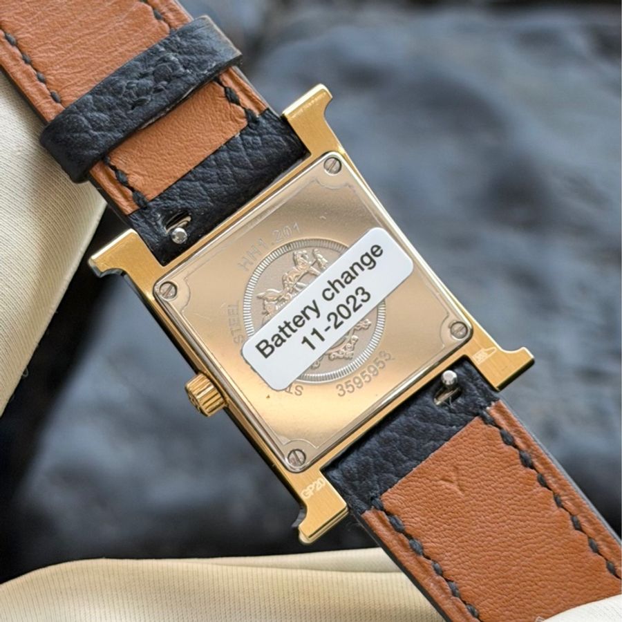 Hermès/愛馬仕 腕錶 Heure H 迷你型(TPM)尺寸 17.2mm*17.2 mm 黑金配色 全套 超級甜甜價-8