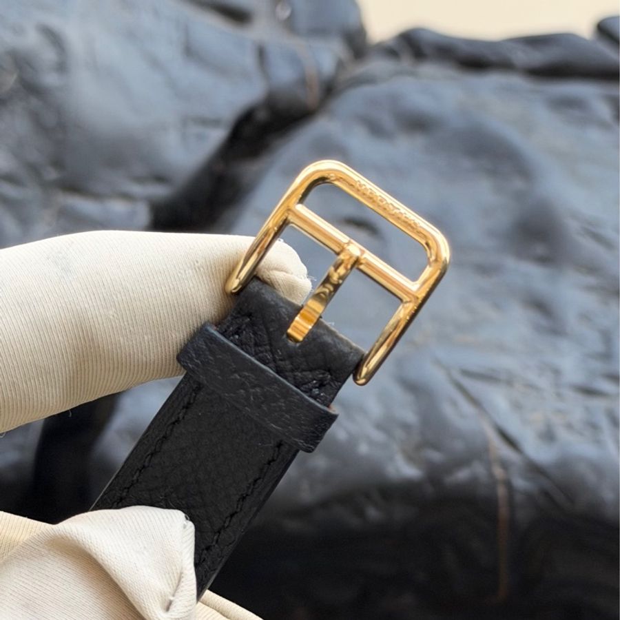 Hermès/愛馬仕 腕錶 Heure H 迷你型(TPM)尺寸 17.2mm*17.2 mm 黑金配色 全套 超級甜甜價-9