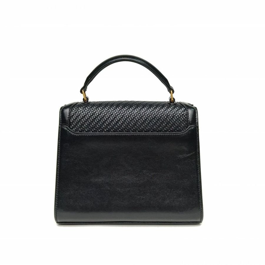 SAINT LAURENT CASSANDRA手柄Mini20鱷魚壓紋黑色牛皮金扣肩背包-2