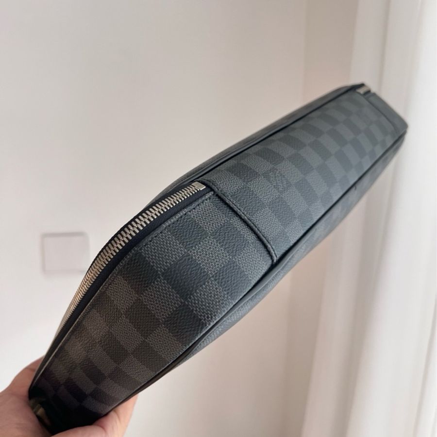 99新 Louis Vuitton 路易威登 黑棋盤格 公文包 電腦包 尺寸38*31。-6