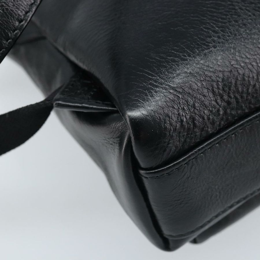 【日本直送】BALENCIAGA 黑色銀色皮革雙肩包 580026 正品 174080A-17
