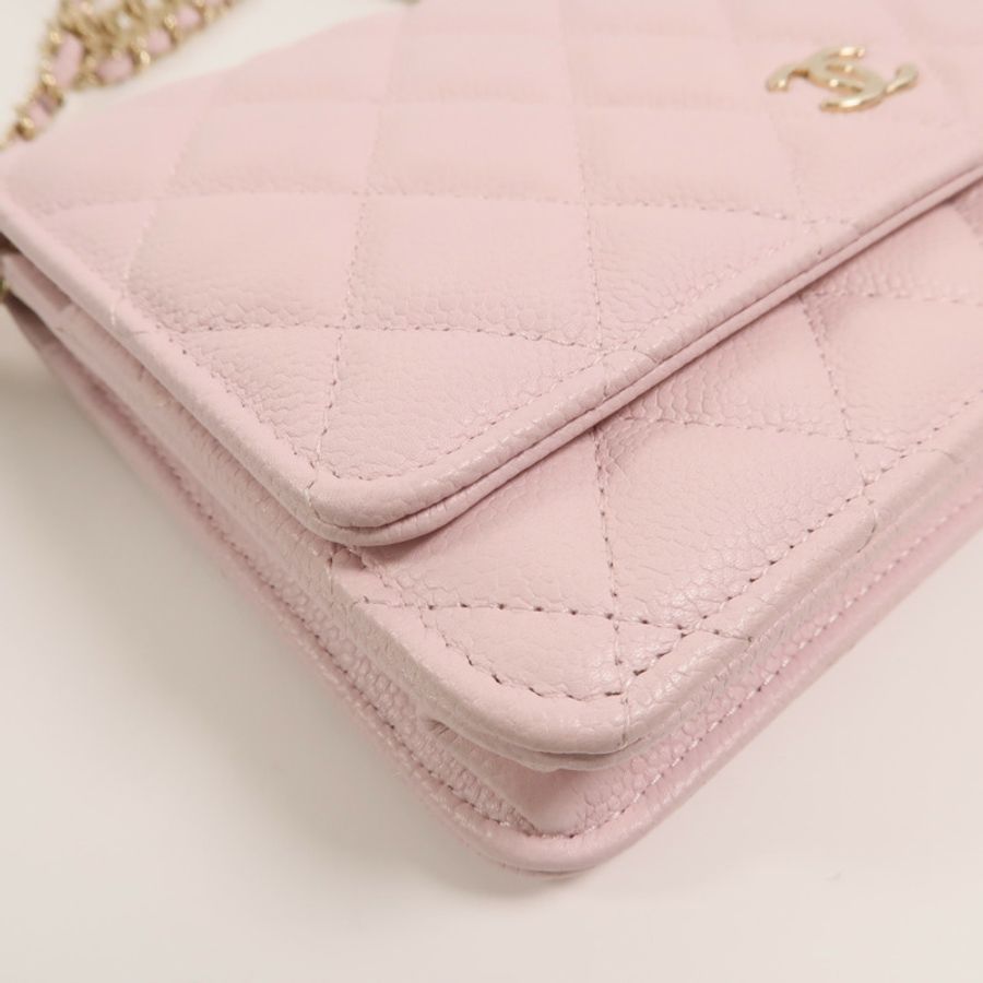 CHANEL 牛皮皮革WOC Wallet On Chain鏈帶肩背袋-10