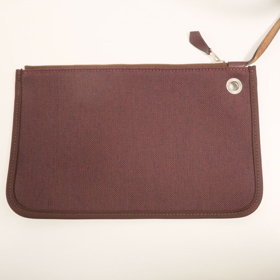 HERMES Toile H帆布Herbag PM手挽肩背兩用袋Rouge Sellier-11