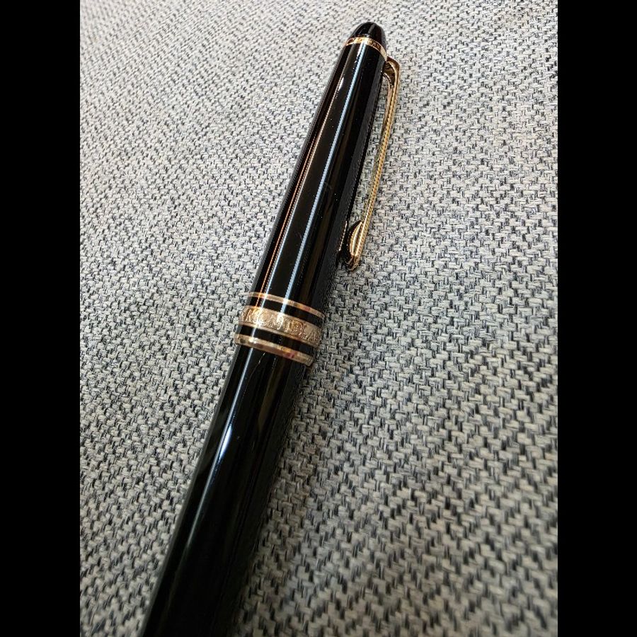 真品 MONTBLANC 萬寶龍 Meisterstück 大師傑作(大班)鍍黃金經典原子筆-20