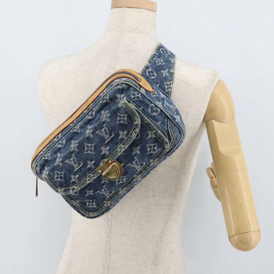 【日本直送】路易威登 Monogram 牛仔布腰包/斜背包 藍色 M95347 LV 正品 174319SAV-24