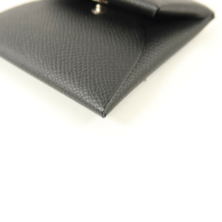 HERMES Epsom皮革Bastia Coin Purse零錢包Noir-10