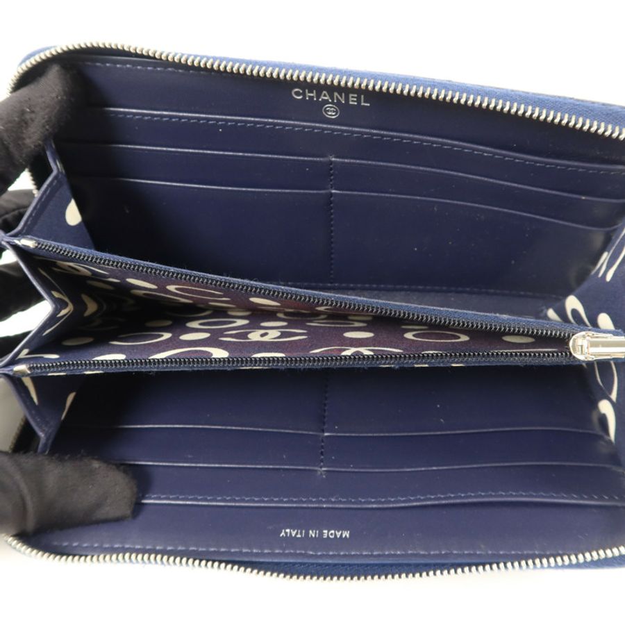 CHANEL 牛皮皮革Zipper Long Wallet長錢包-4