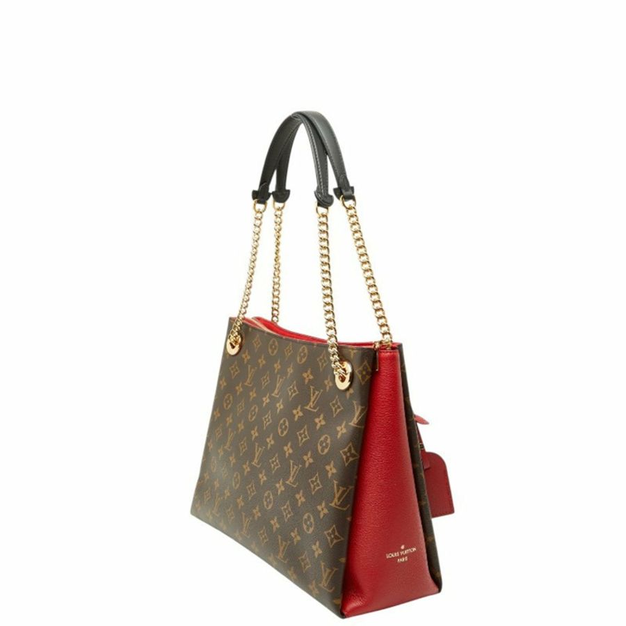 路易威登 Monogram Surenne MM 手提包、單肩包 M43773,棕色櫻桃紅皮革,女士款-1
