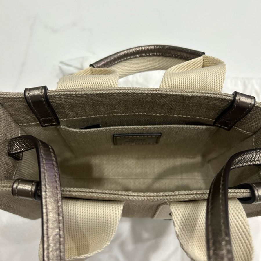 Chloe mini woody tote bag shiny grey古銅色-3