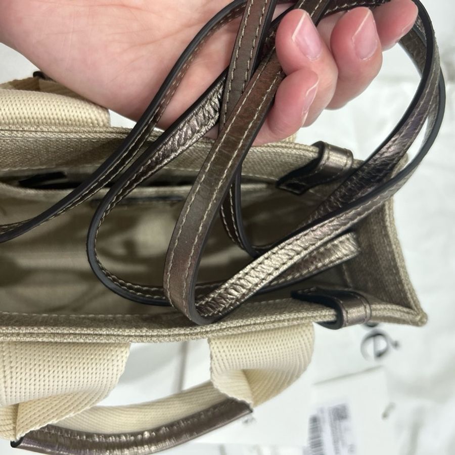 Chloe mini woody tote bag shiny grey古銅色-4