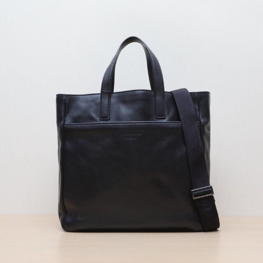 PRADA 黑色牛皮托特包手提包肩背包-1