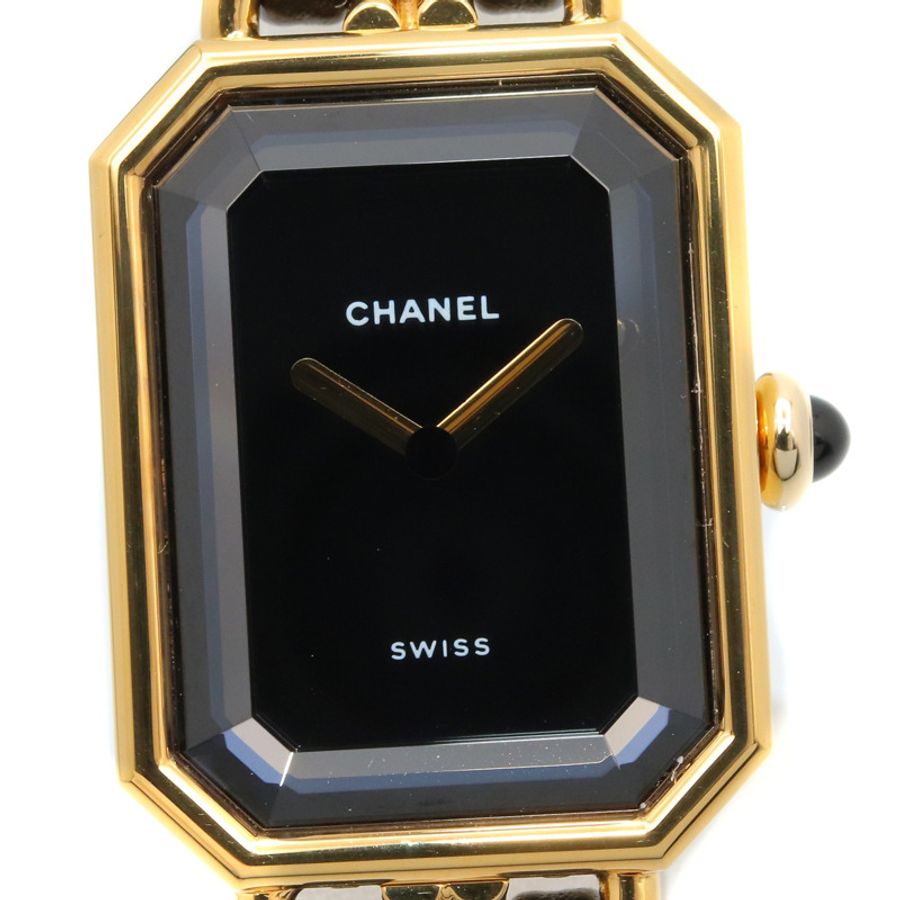 香奈兒 (Chanel) CHANEL Première M 系列腕錶,鍍金皮革錶帶,女士款,黑色,H0001-2
