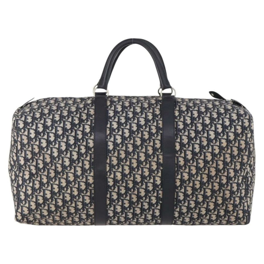 【日本直送】Christian Dior Trotter帆布波士頓包 海軍藍 銀色 正品 BA10393-1