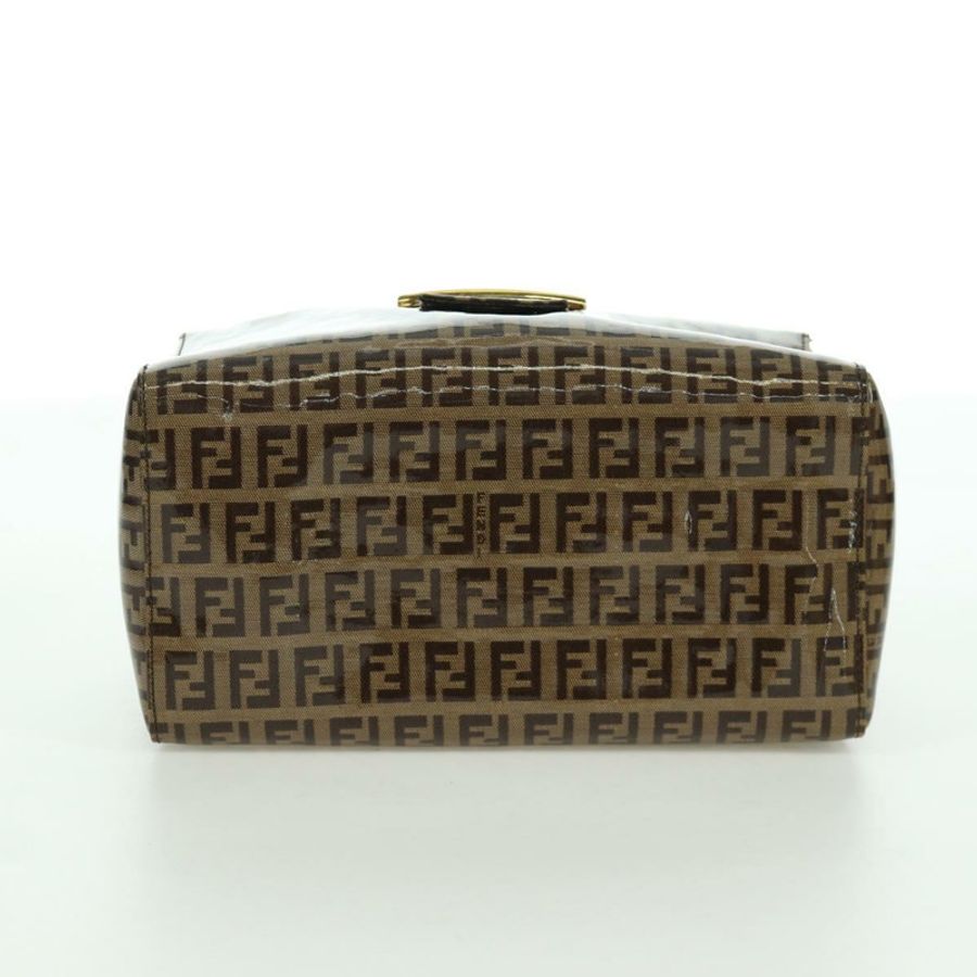 【日本直送】FENDI Zucchino帆布Mamma Baguette單肩包 棕色金色 正品 LNZ993A-4