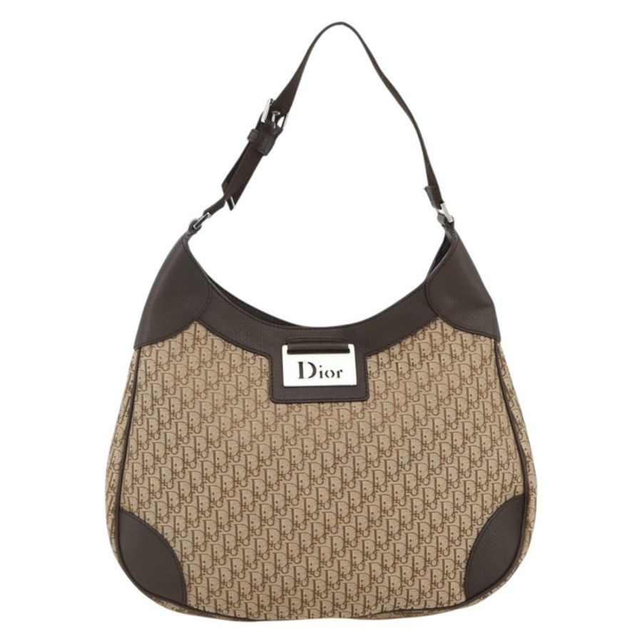 【日本直送】Christian Dior Trotter帆布肩背包 米色 銀色 正品 BSZ033SAV-12