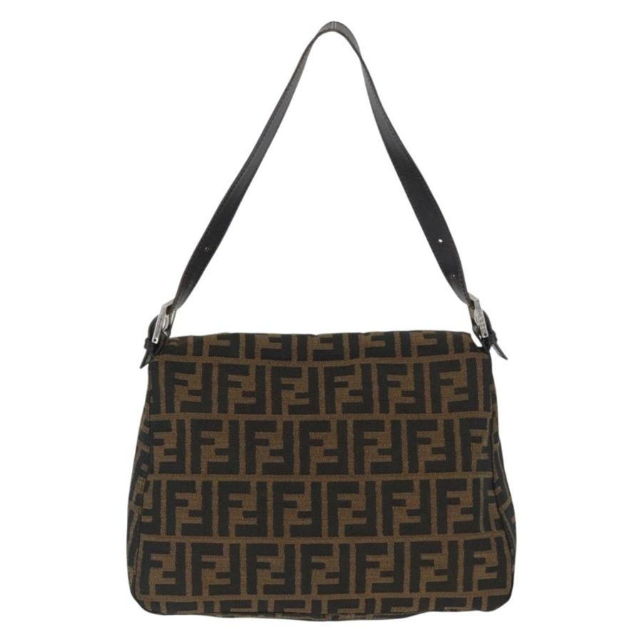 【日本直送】FENDI Zucca帆布Mamma Baguette單肩包 棕色/黑色 正品 ka3290V-1