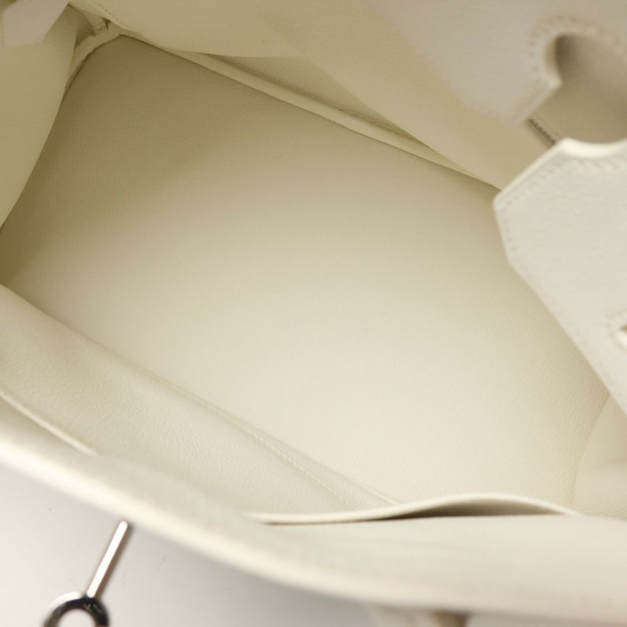 HERMES Epsom皮革Birkin 35手挽袋Blanc-4