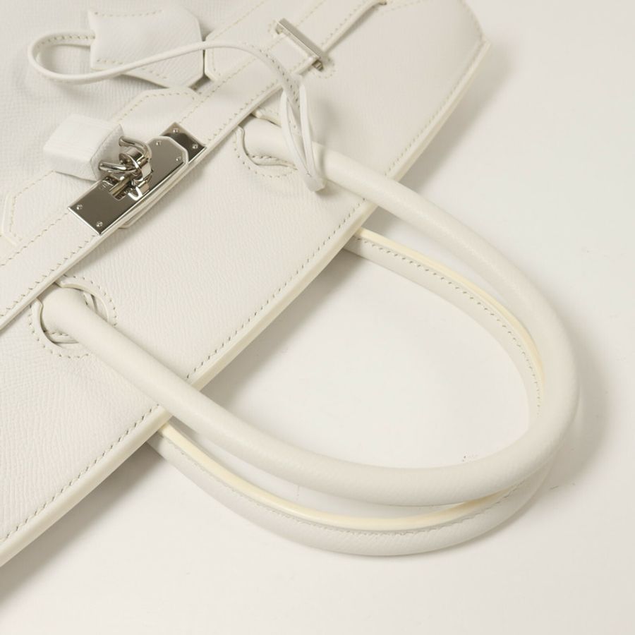 HERMES Epsom皮革Birkin 35手挽袋Blanc-7