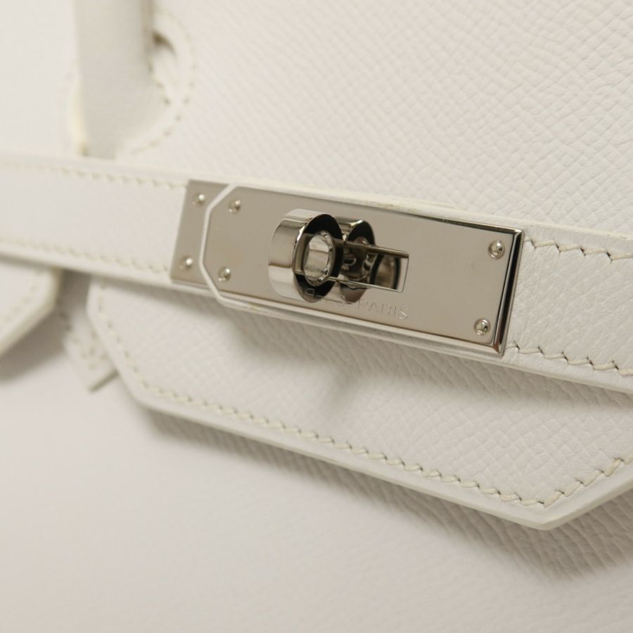 HERMES Epsom皮革Birkin 35手挽袋Blanc-9
