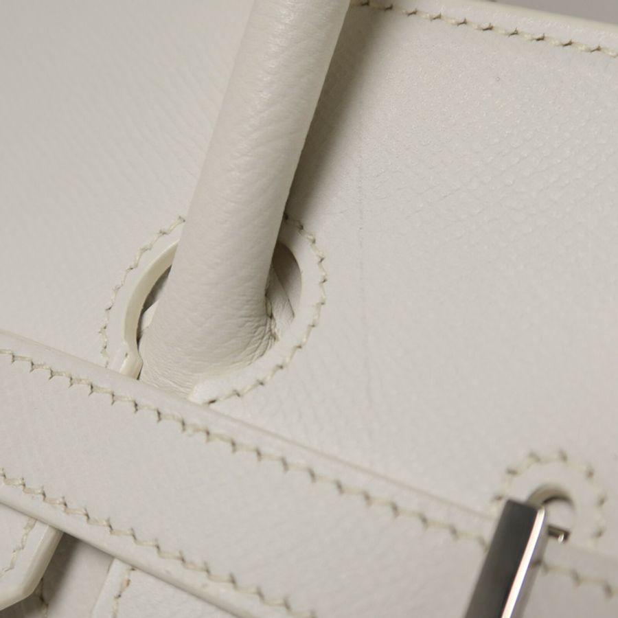 HERMES Epsom皮革Birkin 35手挽袋Blanc-10