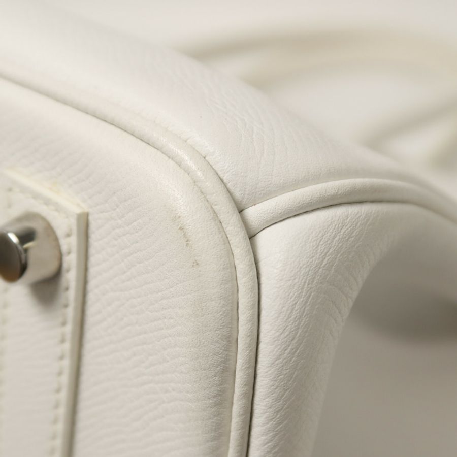 HERMES Epsom皮革Birkin 35手挽袋Blanc-15